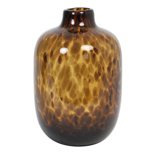 Light en Living Vaas DAKAR Glas Bruin-Zwart Ø16x25 cm - Light & Living