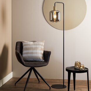 Vloerlamp Ø28x155 cm LEKAR antiek brons+smoke glas