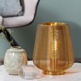 Tafellamp ADETA 2  maten in mat zwart en goud