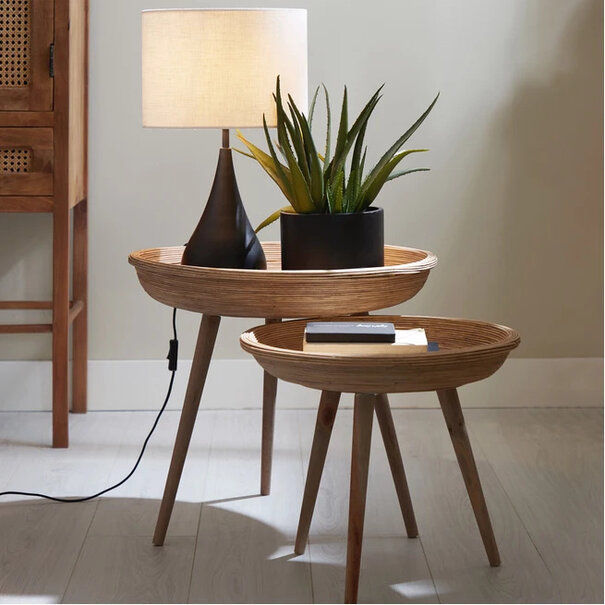 Light en Living Bijzettafel Set van 2 COLON naturel