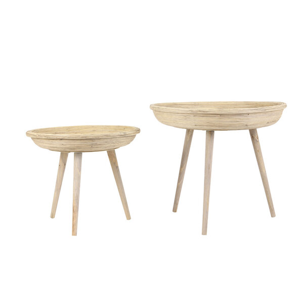 Light en Living Bijzettafel Set van 2 COLON naturel