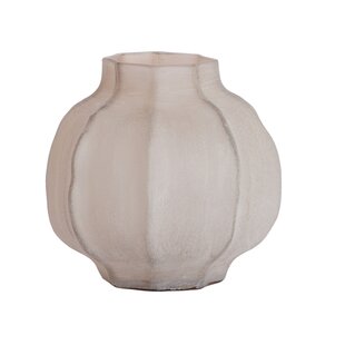 Vaas Ø27X26 cm TEJEDA glas licht bruin