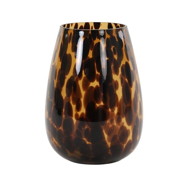 Light en Living Vaas IZEDA glas bruin-zwart - Ø23x40 cm