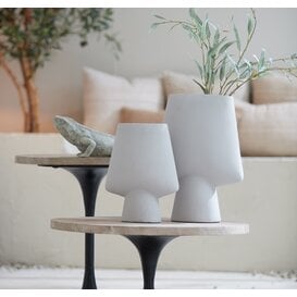 Vaas deco CIARA  keramiek grijs - 2 maten