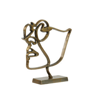 Ornament FACE antiek brons - 2 maten