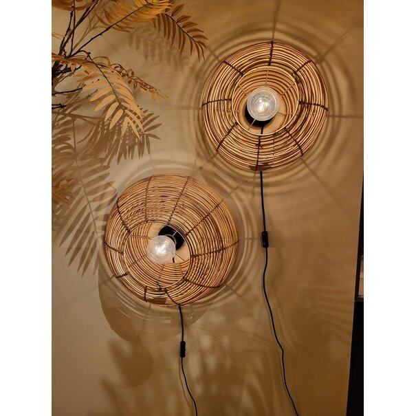 Light en Living WandlamWandlamp Ø50x20 cm MILAN rotan  naturelp Ø40x15 cm MILAN rotan  naturel - Copy