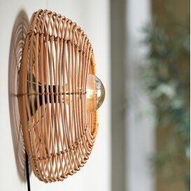 Wandlamp Ø40x15 cm MILAN rotan  naturel