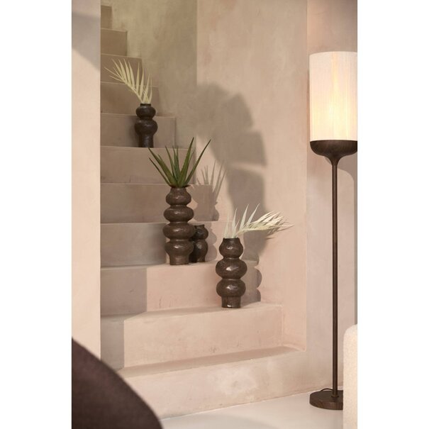Light en Living Vaas deco Ø15x33,5 cm ROGANO keramiek donker bruin