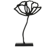 Ornament op voet PAPAVERU mat zwart - 2 maten