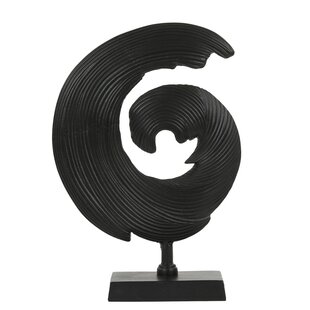 Ornament op voet 29x10x40 cm SHWIBA  mat zwart