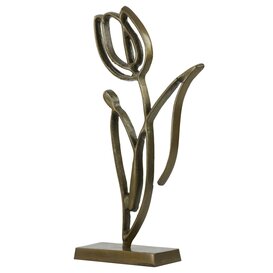 Ornament op voet 24x8,5x45 cm TULIPANU antiek brons