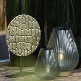 Ornament op voet PERSEGA antiek brons - 2 maten