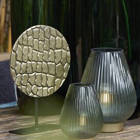 Ornament op voet PERSEGA antiek brons - 2 maten