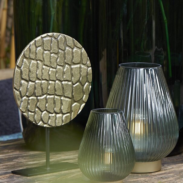 Light en Living Ornament op voet PERSEGA antiek brons - 2 maten