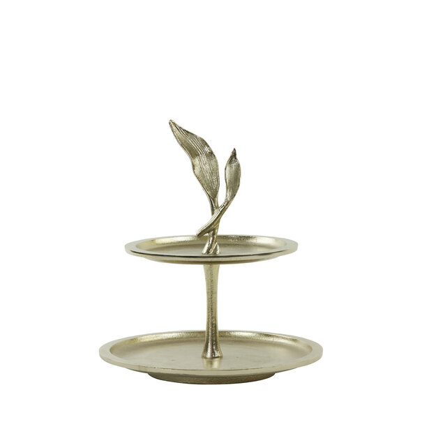 Light en Living Etagere 2 laags FOGLIA goud - 2 laags