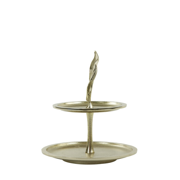 Light en Living Etagere 2 laags FOGLIA goud - 2 laags