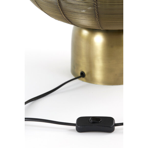 Light en Living Tafellamp Suneko antiek brons - Ø 25 x 34 cm