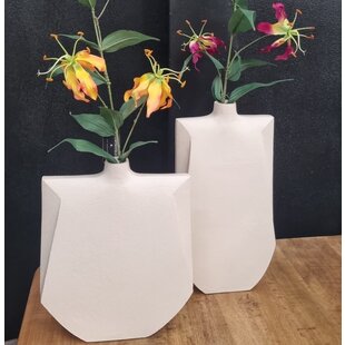 Vaas deco 27,5x7x32,5 cm MAKAHA crème