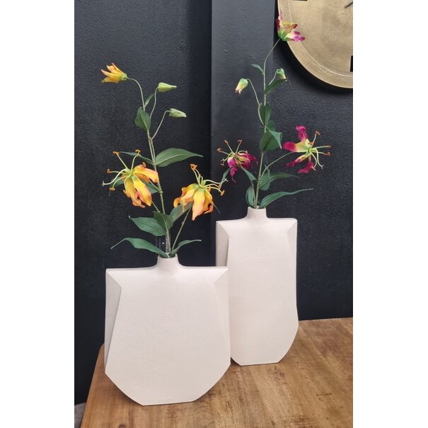 Light en Living Vaas deco 27,5x7x32,5 cm MAKAHA crème