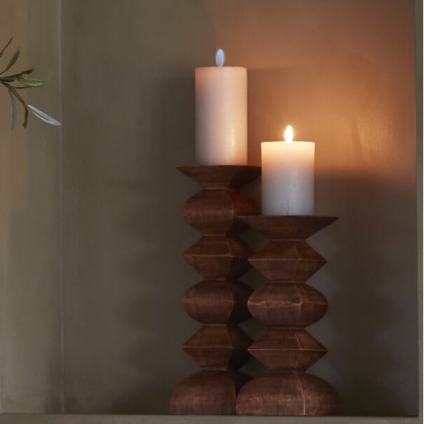 Light en Living Kandelaar Ø10,5x33,5 cm ALVERCA hout roodbruin