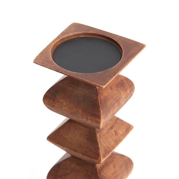 Light en Living Kandelaar Ø10,5x33,5 cm ALVERCA hout roodbruin