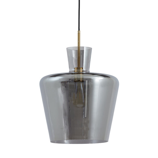 Light en Living Hanglamp Ø35x43 cm MYLES smoke glas+antiek brons