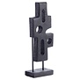 Ornament op voet 19x9,5x45 cm SALIO hout mat zwart