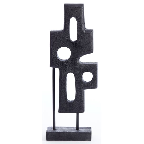 Light en Living Ornament op voet 19x9,5x45 cm SALIO hout mat zwart