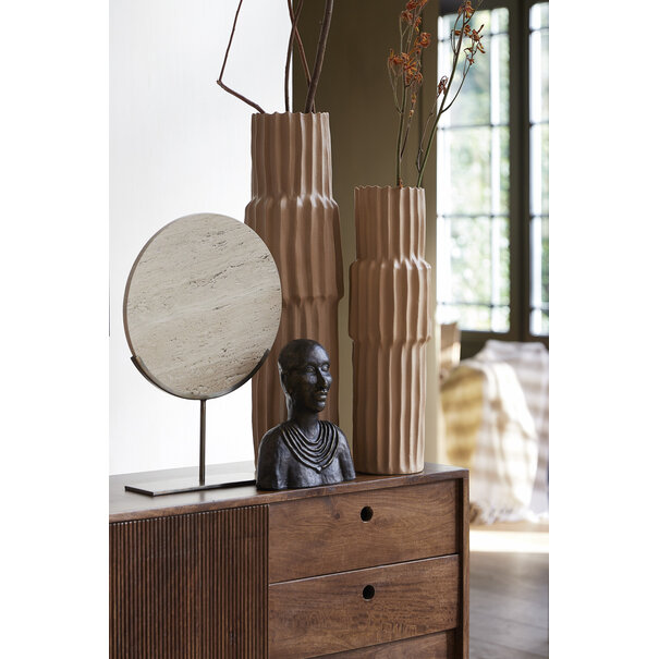 Light en Living Ornament op voet 35x10x51,5 cm MORENO zand travertin