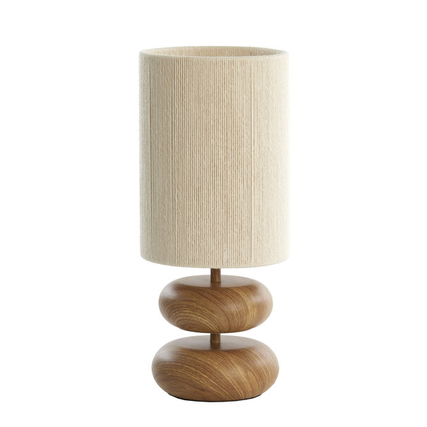 Light & Living Tafellamp Ø22x50,5 cm DANIALO hout print naturel+touw crème