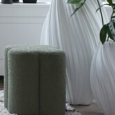 Poef 38x38x45 cm NALANI bouclé donker groen
