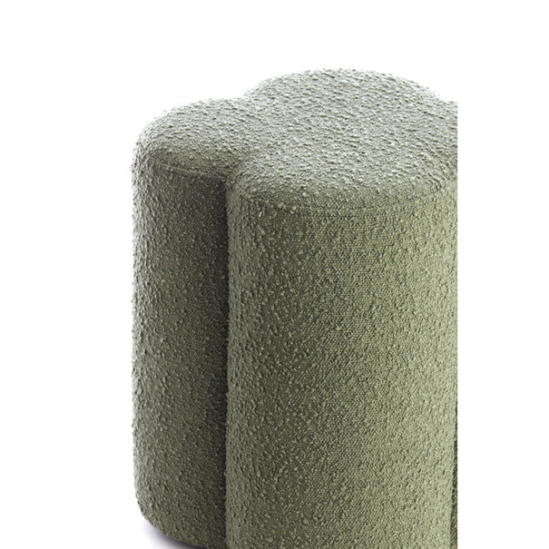 Light en Living Poef 38x38x45 cm NALANI bouclé donker groen