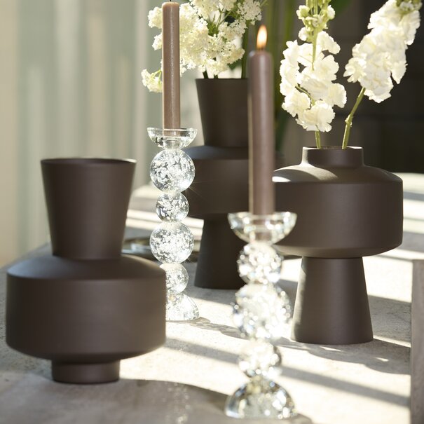 Light en Living Kaarsenhouder Ø9,5x34 cm ITINGA glas bubbel helder