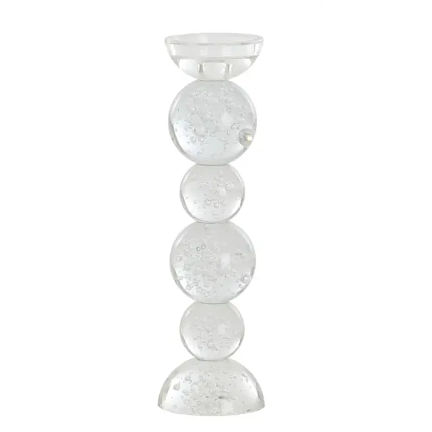 Light en Living Light & Living Kaarsenhouder ITINGA - Glas met Bubbelstructuur - Helder - Ø9,5x34 cm