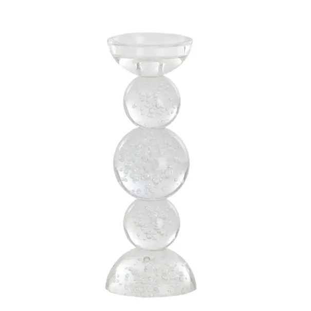 Light en Living Light & Living Kaarsenhouder ITINGA - Glas met Bubbelmotief - Helder - Ø10x26,5 cm