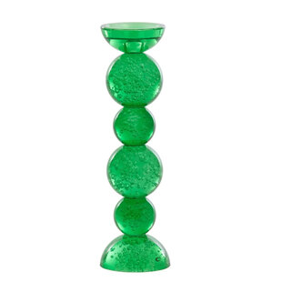 Kaarsenhouder Ø9,5x34 cm ITINGA glas bubbel groen