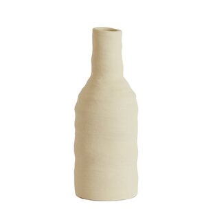 Vaas deco Ø12x31 cm SESTO keramiek mat crème