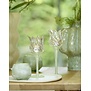 Theelicht op voet Ø9,5x21 cm FLORA gls mat mint groen+helder