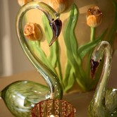 Ornament 17x9,5x29 cm SWAN glas groen
