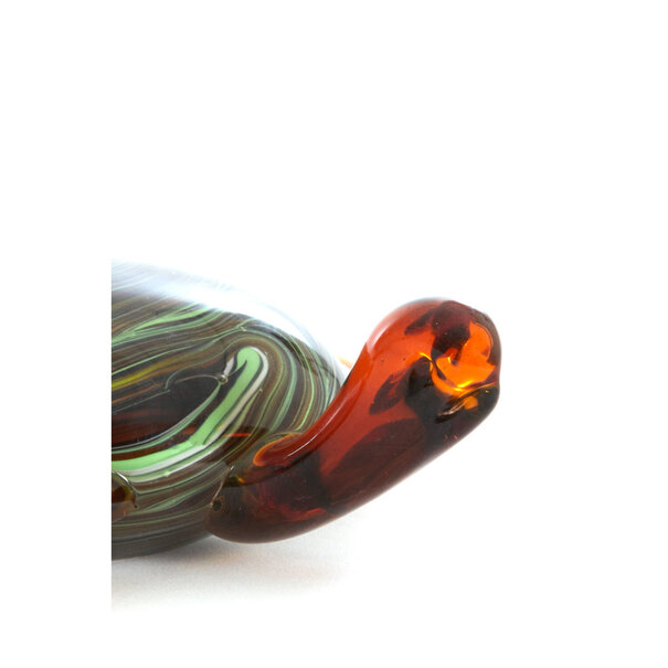 Light en Living Ornament 19x16x7 cm TURTLE glas amber+groen