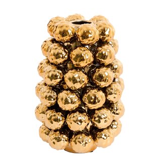 Vaas deco Ø16x24,5 cm BUTANG keramiek metallic goud