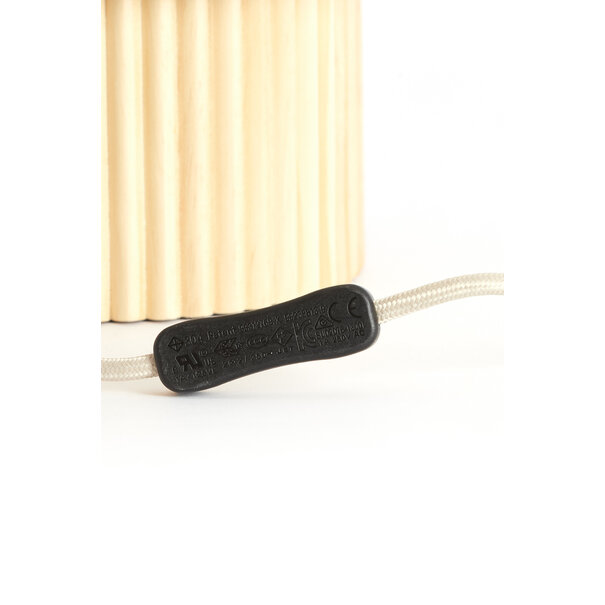 Light en Living Tafellamp 30x20x70 cm LASLO hout natural+linnen naturel