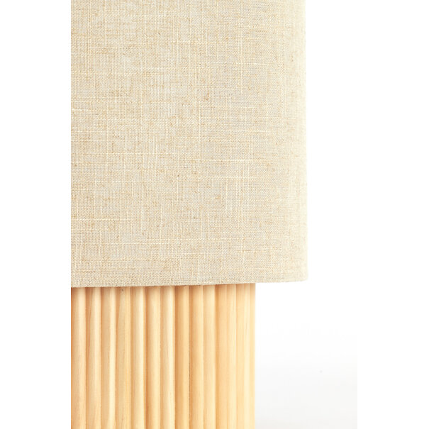 Light en Living Tafellamp 30x20x70 cm LASLO hout natural+linnen naturel
