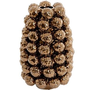 Vaas deco Ø18,5x28 cm BUTANG keramiek metallic brons