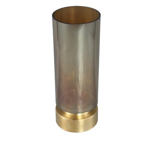 PTMD Kandelaar / Vaas Morrible Amber round glas laag