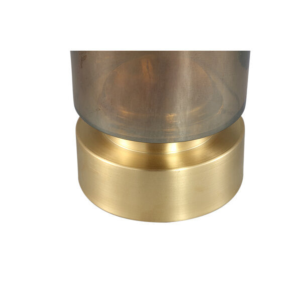 PTMD Kandelaar / Vaas Morrible Amber round glas laag