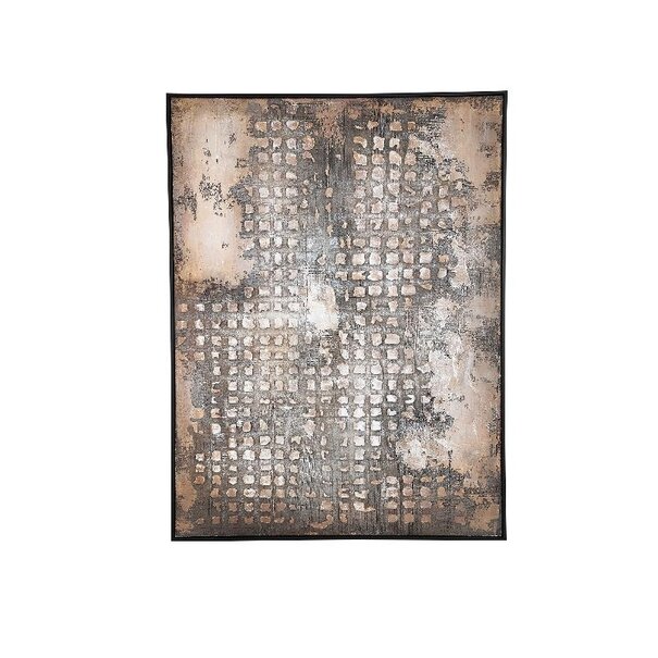 PTMD Schilderij Pathe Brown canvas rough pattern rechthoek