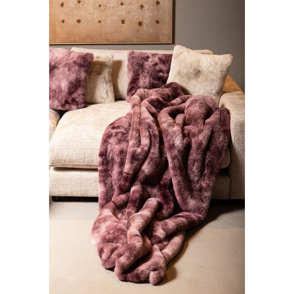 PTMD Kussen Linde Burgundy faux fur square S