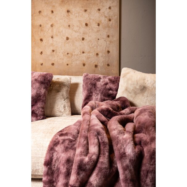 PTMD Kussen Linde Burgundy faux fur square S