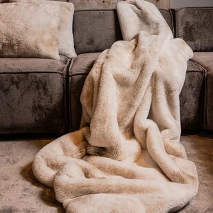 Plaid Linde Offwhite faux fur in giftbox
